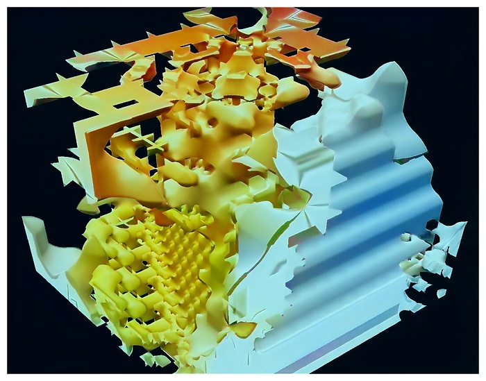 Darstellung eines adaptiven Distanzfeldes von einem defekten 3D-Objekt